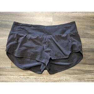 Lululemon Womens Hotty Hot Shorts Black Lined Low Rise Elastic Waist Logo Size 8